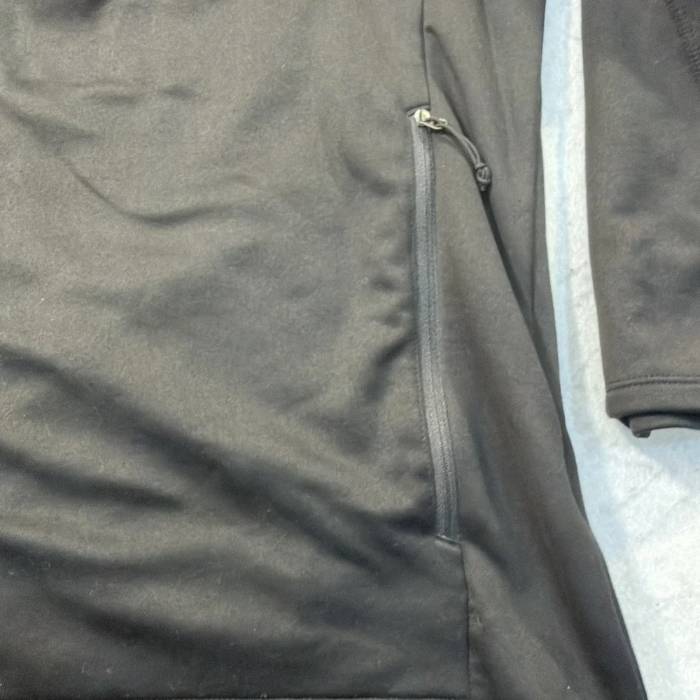 North Face Mens Zip Up Black  Lightweight Fleece Jacket size XXL 2XL VGUC